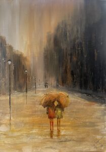 Rainy City nr 2226 Akryl på canvas 500x700